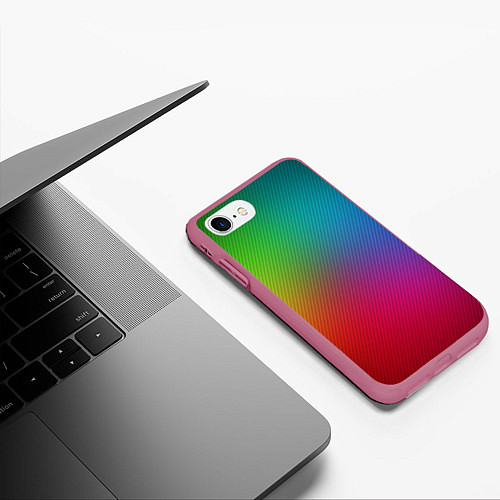 Чехол iPhone 7/8 матовый Смешанные матовые цвета / 3D-Малиновый – фото 3