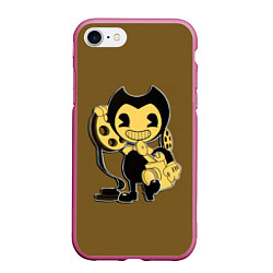 Чехол iPhone 7/8 матовый Bendy And The Ink Machine, цвет: 3D-малиновый