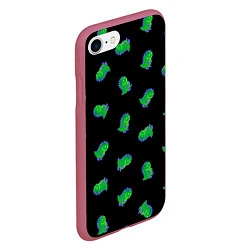 Чехол iPhone 7/8 матовый Дракончик-динозаврик, цвет: 3D-малиновый — фото 2