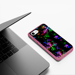Чехол iPhone 7/8 матовый Новый год, цвет: 3D-малиновый — фото 2