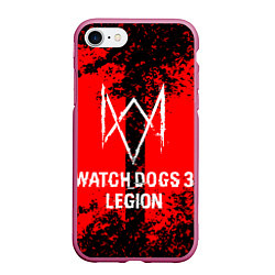 Чехол iPhone 7/8 матовый Watch Dogs: Legion, цвет: 3D-малиновый