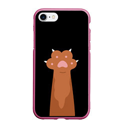 Чехол iPhone 7/8 матовый Лапа медведя, цвет: 3D-малиновый