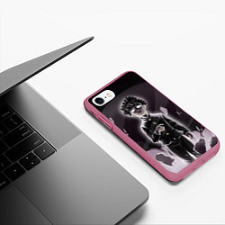 Чехол iPhone 7/8 матовый Mob psycho 100 Z, цвет: 3D-малиновый — фото 2