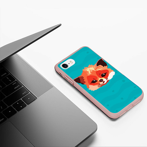 Чехол iPhone 7/8 матовый Лисичка / 3D-Светло-розовый – фото 3