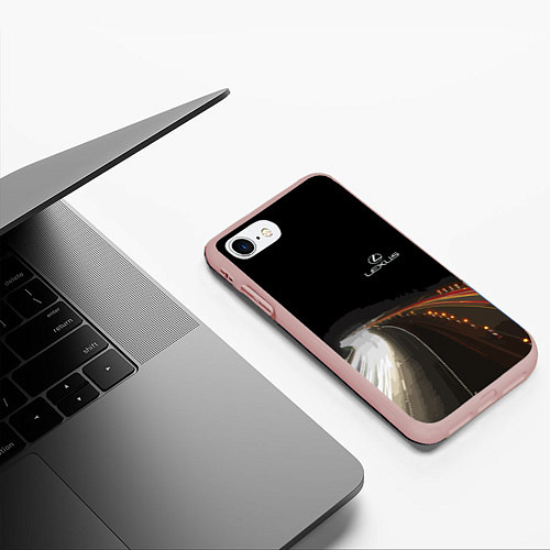 Чехол iPhone 7/8 матовый Night route / 3D-Светло-розовый – фото 3