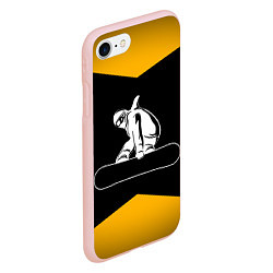 Чехол iPhone 7/8 матовый Сноубордист, цвет: 3D-светло-розовый — фото 2