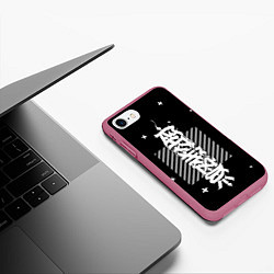 Чехол iPhone 7/8 матовый CYBER calligraphy, цвет: 3D-малиновый — фото 2