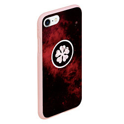 Чехол iPhone 7/8 матовый Черный клевер, цвет: 3D-светло-розовый — фото 2