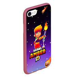 Чехол iPhone 7/8 матовый BRAWL STARS AMBER, цвет: 3D-малиновый — фото 2