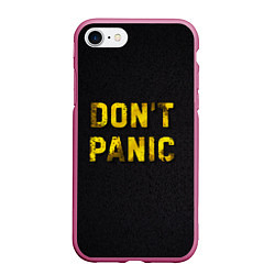 Чехол iPhone 7/8 матовый DONT PANIC, цвет: 3D-малиновый