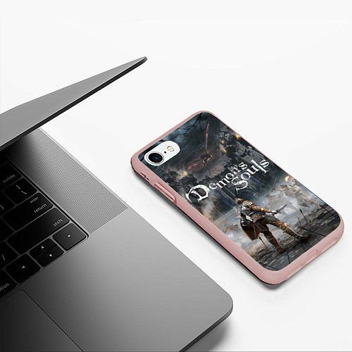 Чехол iPhone 7/8 матовый Demons Souls / 3D-Светло-розовый – фото 3