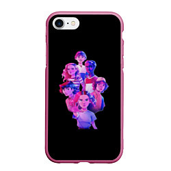 Чехол iPhone 7/8 матовый ОЧЕНЬ СТРАННЫЕ ДЕЛА, цвет: 3D-малиновый