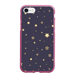 Чехол iPhone 7/8 матовый Звезды, цвет: 3D-малиновый