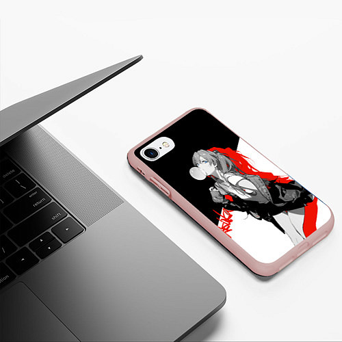 Чехол iPhone 7/8 матовый Asuka Langley Evangelion / 3D-Светло-розовый – фото 3