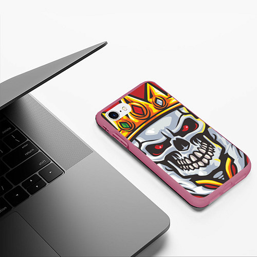 Чехол iPhone 7/8 матовый Мертвый король / 3D-Малиновый – фото 3