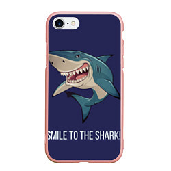 Чехол iPhone 7/8 матовый Улыбнись акуле, цвет: 3D-светло-розовый