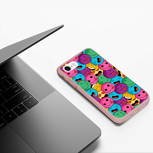 Чехол iPhone 7/8 матовый Pattern / 3D-Светло-розовый – фото 3