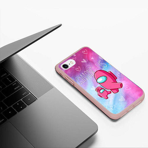 Чехол iPhone 7/8 матовый Among Us Baby Z / 3D-Светло-розовый – фото 3