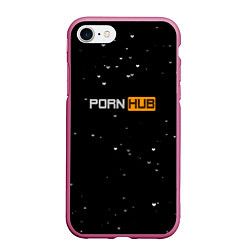 Чехол iPhone 7/8 матовый Pornhub, цвет: 3D-малиновый