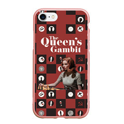 Чехол iPhone 7/8 матовый Ход королевы The Que, цвет: 3D-светло-розовый