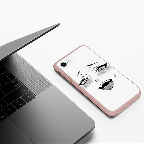 Чехол iPhone 7/8 матовый Ахегао / 3D-Светло-розовый – фото 3