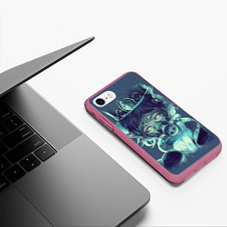 Чехол iPhone 7/8 матовый Маска Аниме, цвет: 3D-малиновый — фото 2