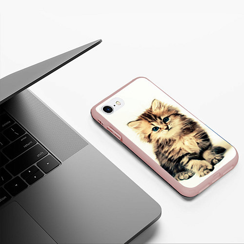 Чехол iPhone 7/8 матовый Котёнок / 3D-Светло-розовый – фото 3