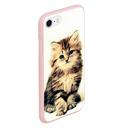 Чехол iPhone 7/8 матовый Котёнок, цвет: 3D-светло-розовый — фото 2