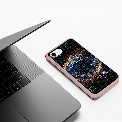 Чехол iPhone 7/8 матовый Формула Вселенной / 3D-Светло-розовый – фото 3