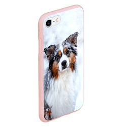 Чехол iPhone 7/8 матовый Австралийская овчарка, цвет: 3D-светло-розовый — фото 2
