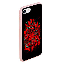 Чехол iPhone 7/8 матовый Death Samurai, цвет: 3D-светло-розовый — фото 2