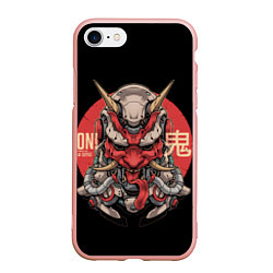 Чехол iPhone 7/8 матовый Cyber Oni Samurai, цвет: 3D-светло-розовый