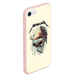 Чехол iPhone 7/8 матовый Metallica, цвет: 3D-светло-розовый — фото 2