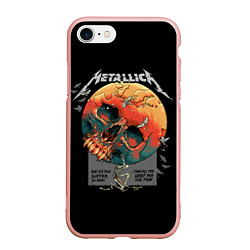 Чехол iPhone 7/8 матовый Metallica, цвет: 3D-светло-розовый