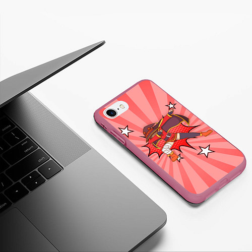 Чехол iPhone 7/8 матовый Megumin Dabbing / 3D-Малиновый – фото 3