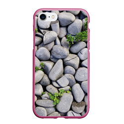 Чехол iPhone 7/8 матовый Камни, цвет: 3D-малиновый