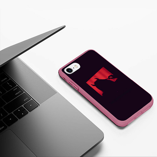 Чехол iPhone 7/8 матовый Дьяволица / 3D-Малиновый – фото 3