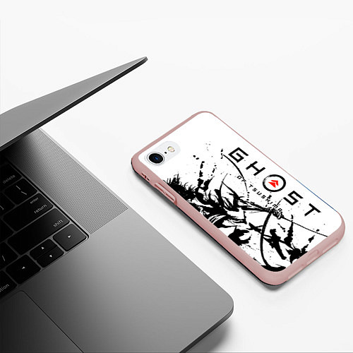 Чехол iPhone 7/8 матовый Ghost of Tsushima / 3D-Светло-розовый – фото 3