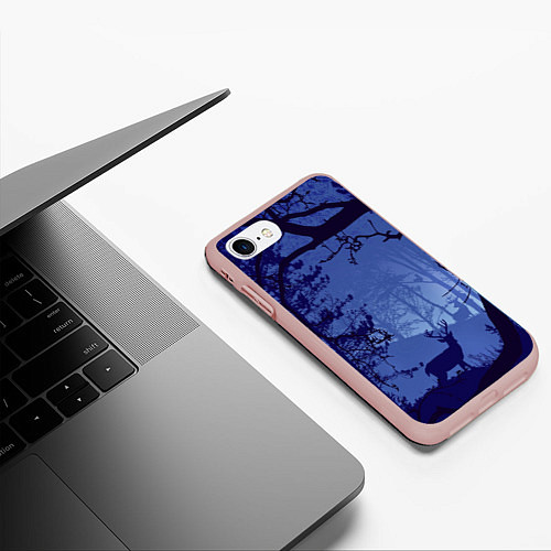 Чехол iPhone 7/8 матовый ЛЕС / 3D-Светло-розовый – фото 3