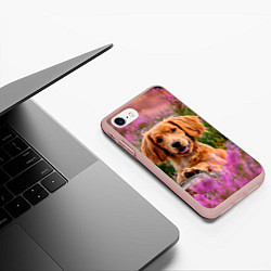 Чехол iPhone 7/8 матовый Dog, цвет: 3D-светло-розовый — фото 2