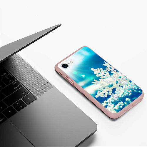 Чехол iPhone 7/8 матовый Снег / 3D-Светло-розовый – фото 3