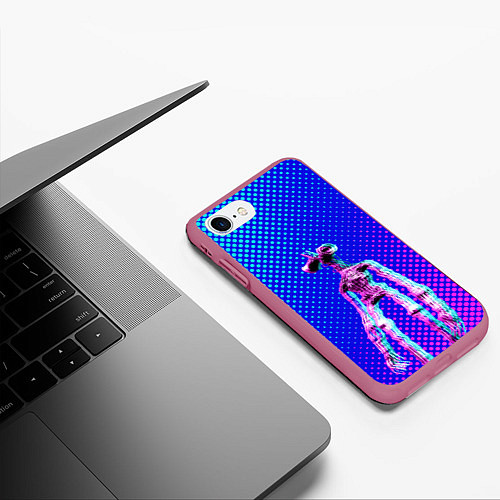 Чехол iPhone 7/8 матовый Siren Head - Helloween / 3D-Малиновый – фото 3