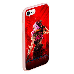 Чехол iPhone 7/8 матовый КИБЕРПАНК 2077, цвет: 3D-светло-розовый — фото 2