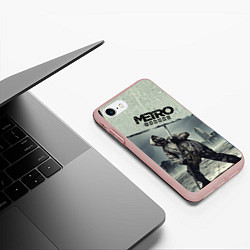 Чехол iPhone 7/8 матовый Metro Exodus, цвет: 3D-светло-розовый — фото 2