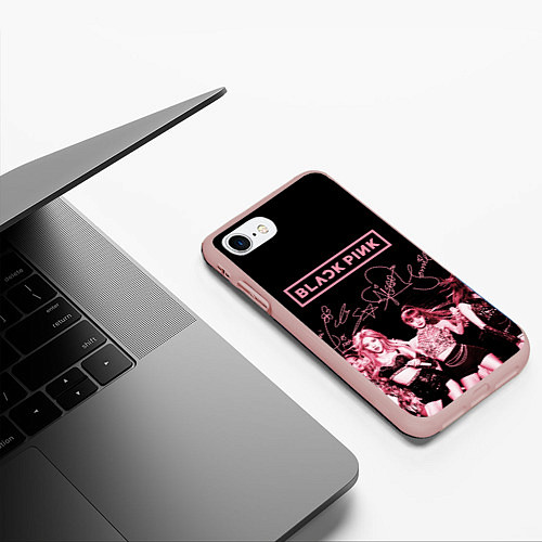 Чехол iPhone 7/8 матовый BLACKPINK / 3D-Светло-розовый – фото 3
