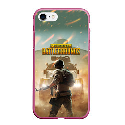 Чехол iPhone 7/8 матовый PUBG Z, цвет: 3D-малиновый