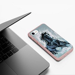 Чехол iPhone 7/8 матовый Нарисованный конь, цвет: 3D-светло-розовый — фото 2