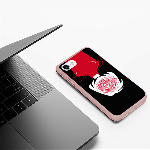 Чехол iPhone 7/8 матовый Любовь / 3D-Светло-розовый – фото 3