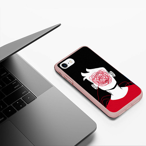 Чехол iPhone 7/8 матовый Парень / 3D-Светло-розовый – фото 3