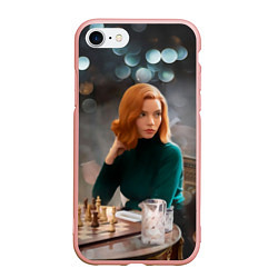 Чехол iPhone 7/8 матовый Queens Gambit Ход Королевы, цвет: 3D-светло-розовый